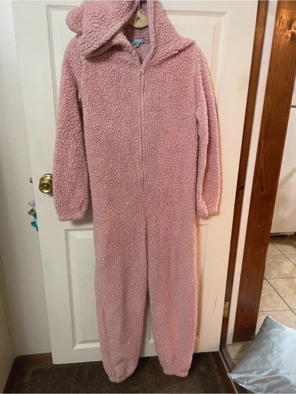 Fashion Nova Cozy Pink Sherpa One-Piece Onesie Pajama